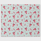 Papier Cadeau Retro Noël présents et Sucres de canne Fêtes (Plat)