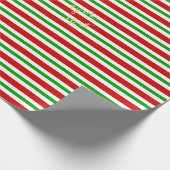 Papier Cadeau Retro Noël Rouge Vert Blancs Or Texte (Coin)