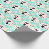Papier Cadeau Retro Noël Siamese Chat Ogee Motif (Coin)