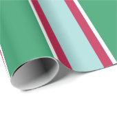 Papier Cadeau Retro Noël Vacances Vert Rouge papier d'enveloppem (Coin rond)