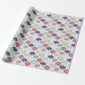 Papier Cadeau Retro Noël Vintage Luxe (Déroulé)
