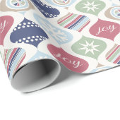 Papier Cadeau Retro Noël Vintage Luxe (Coin rond)