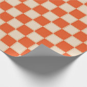 Papier Cadeau Retro Orange Checkerboard (Coin)