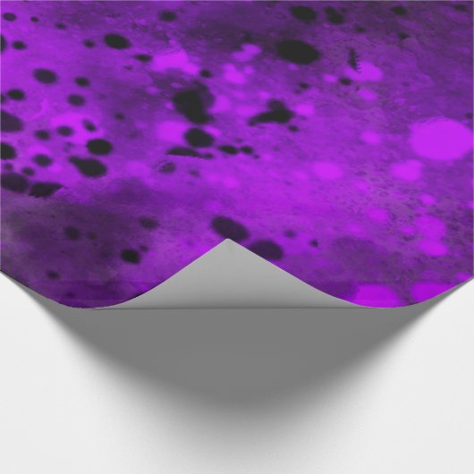 Papier Cadeau Retro Paillettes de peinture violette (Coin)