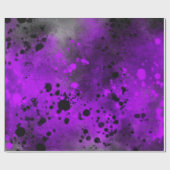 Papier Cadeau Retro Paillettes de peinture violette (Plat)