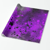 Papier Cadeau Retro Paillettes de peinture violette (Déroulé)