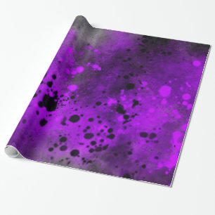 Papier Cadeau Retro Paillettes de peinture violette
