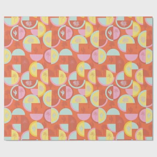 Papier cadeau Retro Palm Springs Cactus (Plat)