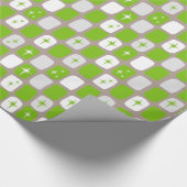 Papier Cadeau Rétro papier d'emballage vert et blanc de (Coin)