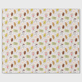 Papier Cadeau Retro Parading Snacks Allons tous à une fête (Plat)