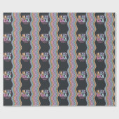 Papier Cadeau Retro pastel coloré époque d'anniversaire moderne (Plat)