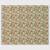 Papier Cadeau Rétro pattern with kitchen dishes for breakfast (Plat)
