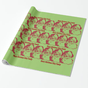 Papier Cadeau Rétro Père Noël démodé ajoutent votre propre