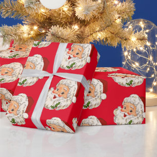 Papier Cadeau Rétro Père Noël Noël Vintage