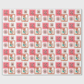 Papier Cadeau Retro Pin-Up Christmas Stamp Gift Wrap (Plat)