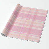 Papier Cadeau Retro Pink Plaid Whimsical Holiday  (Déroulé)