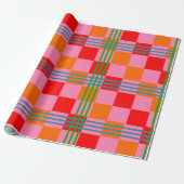 Papier Cadeau Retro Plaid  (Déroulé)