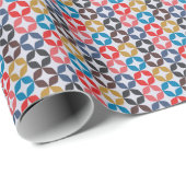 Papier Cadeau Rétro profil sous convention astérisque vintage (Coin rond)