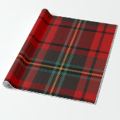 Papier Cadeau Retro Red Plaid Whimsical Christmas  (Déroulé)