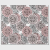 Papier Cadeau Rétro, rétro motif, bleu et rose, élégant (Plat)