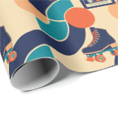Papier Cadeau Retro Roller Disco (Coin rond)