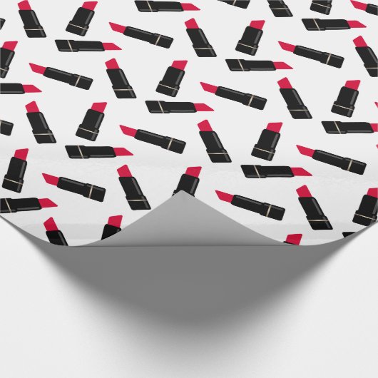 Papier Cadeau Rétro, rouge à lèvres (Coin)