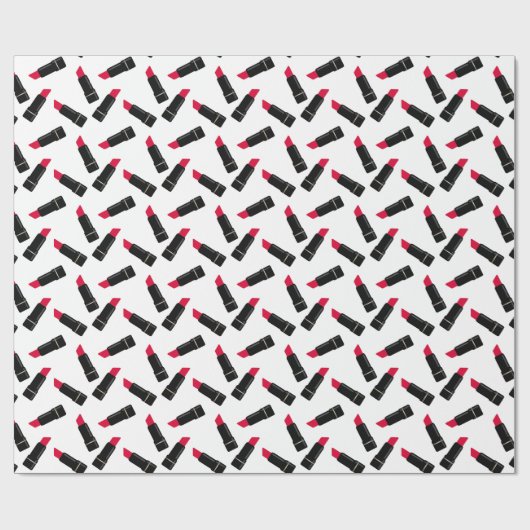 Papier Cadeau Rétro, rouge à lèvres (Plat)