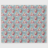 Papier Cadeau Retro Santa and Glam Holiday Cheer (Plat)