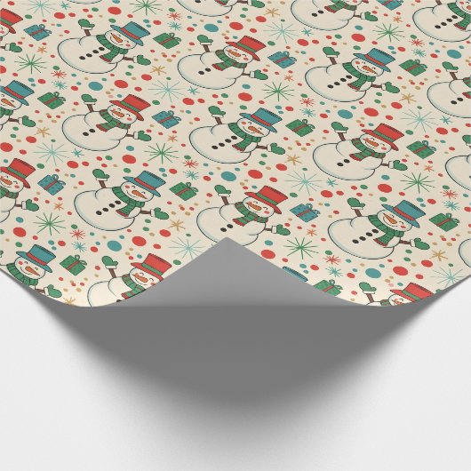 Papier Cadeau Retro Snowman Fun (Coin)