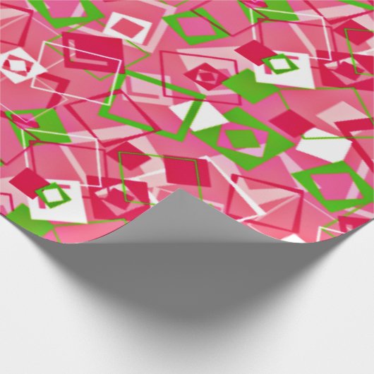 Papier Cadeau Retro Squares Pattern (Coin)
