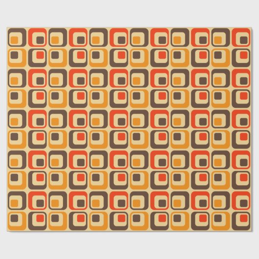 Papier Cadeau Rétro Squares Pattern (Plat)
