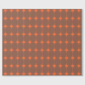 Papier Cadeau Retro Starburst Motif Orange et Brown (Plat)