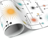 Papier Cadeau Retro Starbursts A Go-Go ! (Coin rond)