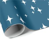 Papier Cadeau Retro Stardust Starburst Stars Nouvel An (Coin rond)