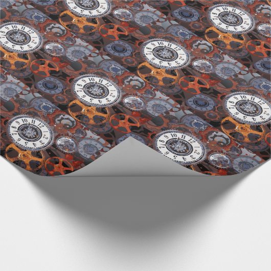 Papier Cadeau Retro steampunk pièces, engrenages et cogs imprime (Coin)