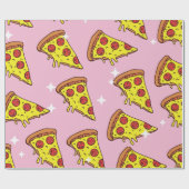 Papier Cadeau Retro Style Pizza Slices Seamless Pattern (Plat)