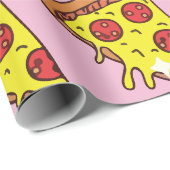 Papier Cadeau Retro Style Pizza Slices Seamless Pattern (Coin rond)