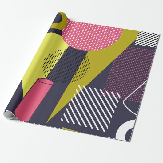 Papier Cadeau Retro style texture, pattern design. art,abstract, (Déroulé)