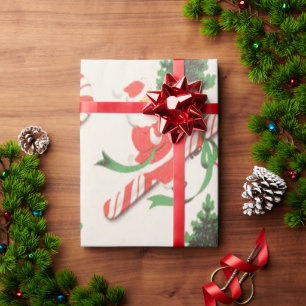 Papier Cadeau Retro, Sucres de canne Vintages du Père Noël