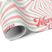 Papier Cadeau Retro Sunburst Joyeux Noël milieu du siècle (Coin rond)