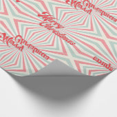 Papier Cadeau Retro Sunburst Joyeux Noël milieu du siècle (Coin)