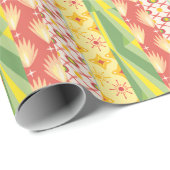 Papier Cadeau Retro Sunshine Patterns – Bold Colorful (Coin rond)