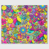 Papier Cadeau Retro Super FUN 60's Sixties Love Birthday Party (Plat)