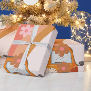 Papier Cadeau Retro Super une marguerite Fleur Anniversaire Enve