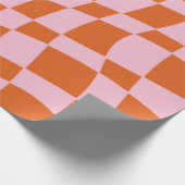 Papier Cadeau Retro Super Wavy Psychedelic Checkerboard Vérifier (Coin)