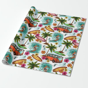 Papier Cadeau Retro Surf