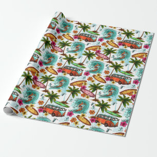 Papier Cadeau Retro Surf
