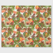Papier Cadeau RETRO Tangerines Chocolat Cookie Pine Noël (Plat)