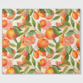 Papier Cadeau RETRO Tangerines Mandarins (Plat)