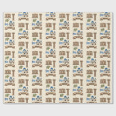 Papier Cadeau Retro Travel Greece Iconic Symbols  (Plat)